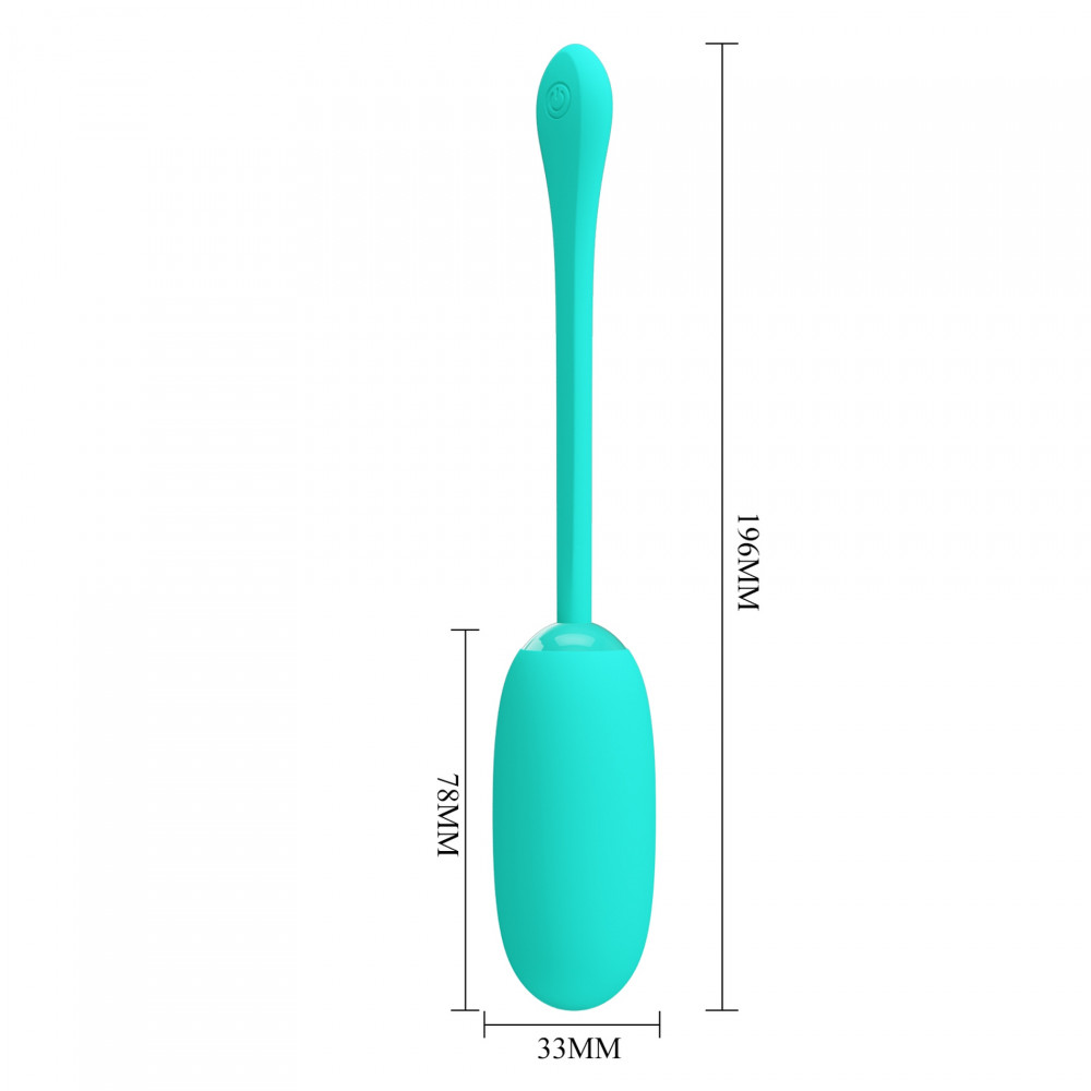 Вагинальные шарики и тренажеры - Виброяйцо Pretty Love Julius Aqua бирюзовое 9