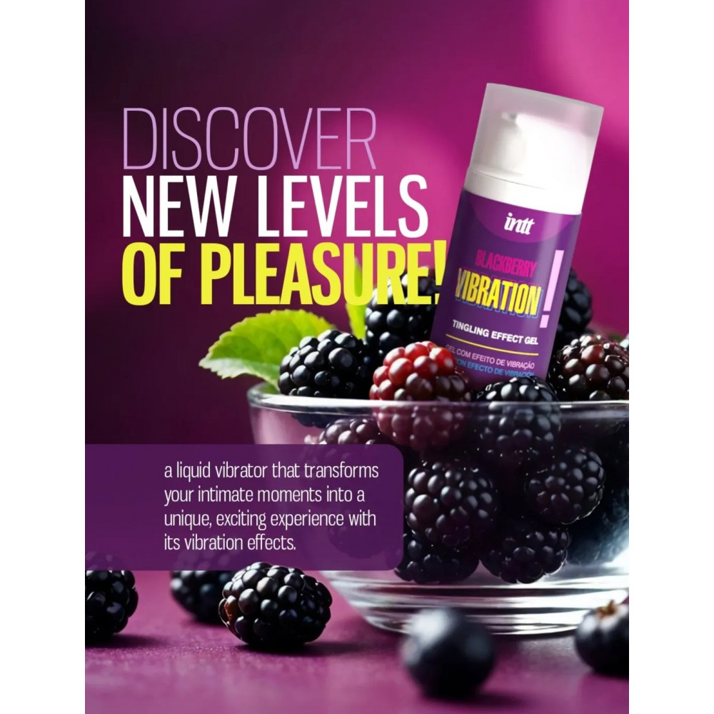 Средства для возбуждения - Жидкий вибратор Intt Vibration Blackberry с ароматом ежевики, 15 мл 4