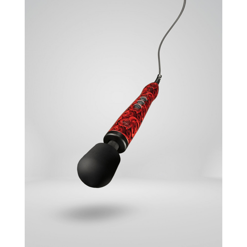 Для LGBTQ+ - Вібромасажер DOXY Original ROSE PATTERN, дуже потужний, живлення 220В, пульсівні вібрації 4