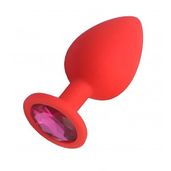 Силиконовая анальная пробка с кристаллом SKN KSIL-23S ( размер S )