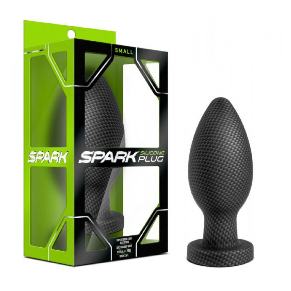 Анальная пробка - Анальная пробка силикон BLUSH SPARK SILICONE PLUG SMALL CARBON FIBER