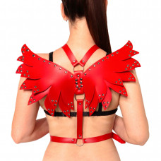 Жіноча портупея Art of Sex - Wings червона L-2XL, екошкіра