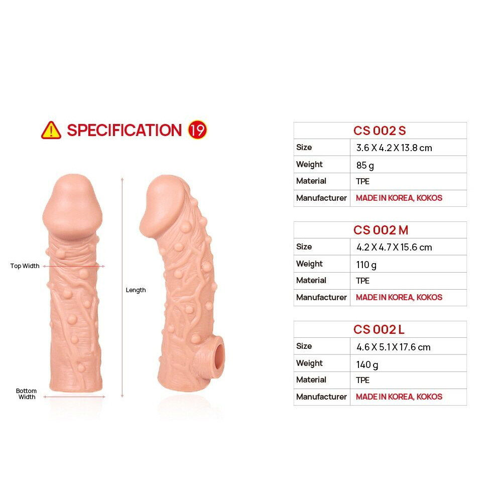Ерегційні кільця без вібрації - Насадка на член Kokos Cock Sleeve CS 002 S 4