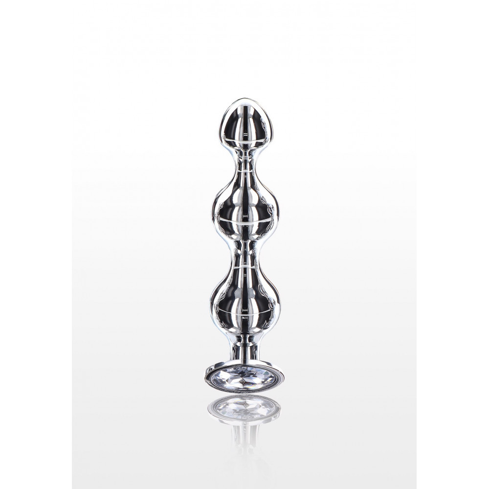  - Анальна ялинка металева із кристалом Toy Joy Anal Play Diamond Star Beads, Medium 1