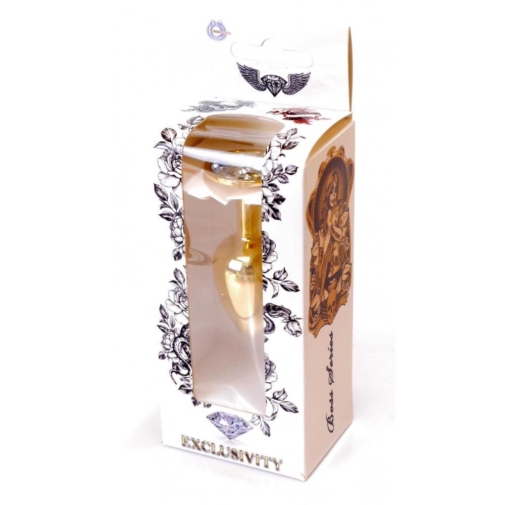 Анальные игрушки - Анальная пробка Boss Series - Jewellery Gold PLUG Clear S, BS6400021 2