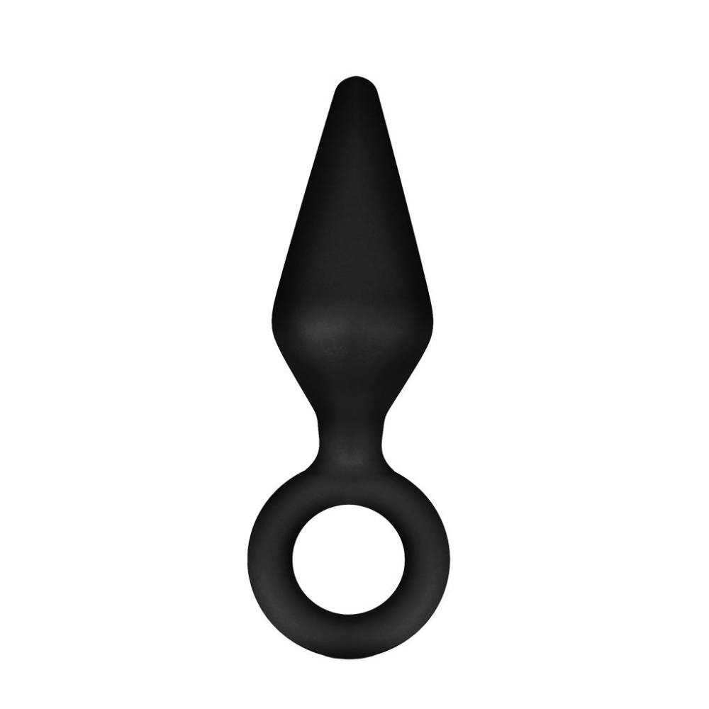 Секс игрушки - Анальный плаг с кольцом-стоппером Anal Adventures Platinum Silicone черный, 11.4 х 3.1 см