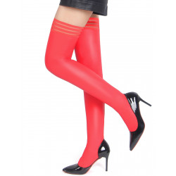 Чулки эластичные Star Night с имитацией кожи, красные, XS-M