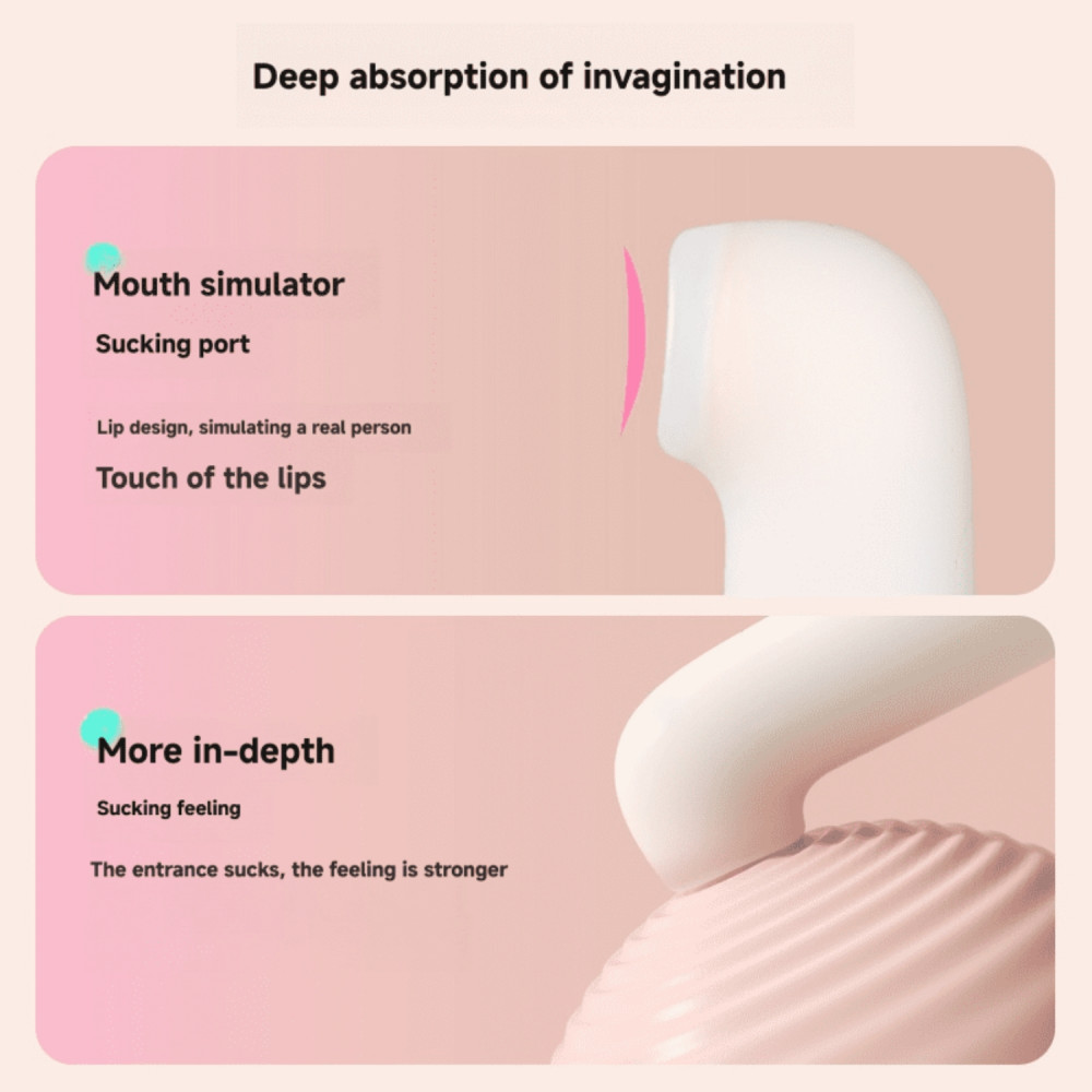  - Подвійний вібратор Zemalia Arousal з фрикційною функцією та вакуумним стимулятором + додаток, градієнтний рожевий 7