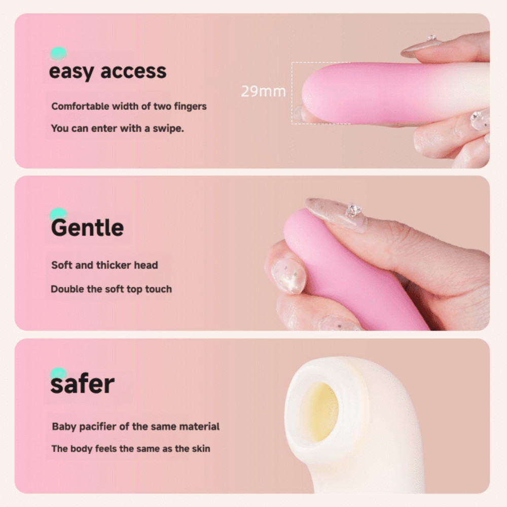  - Подвійний вібратор Zemalia Arousal з фрикційною функцією та вакуумним стимулятором + додаток, градієнтний рожевий 6