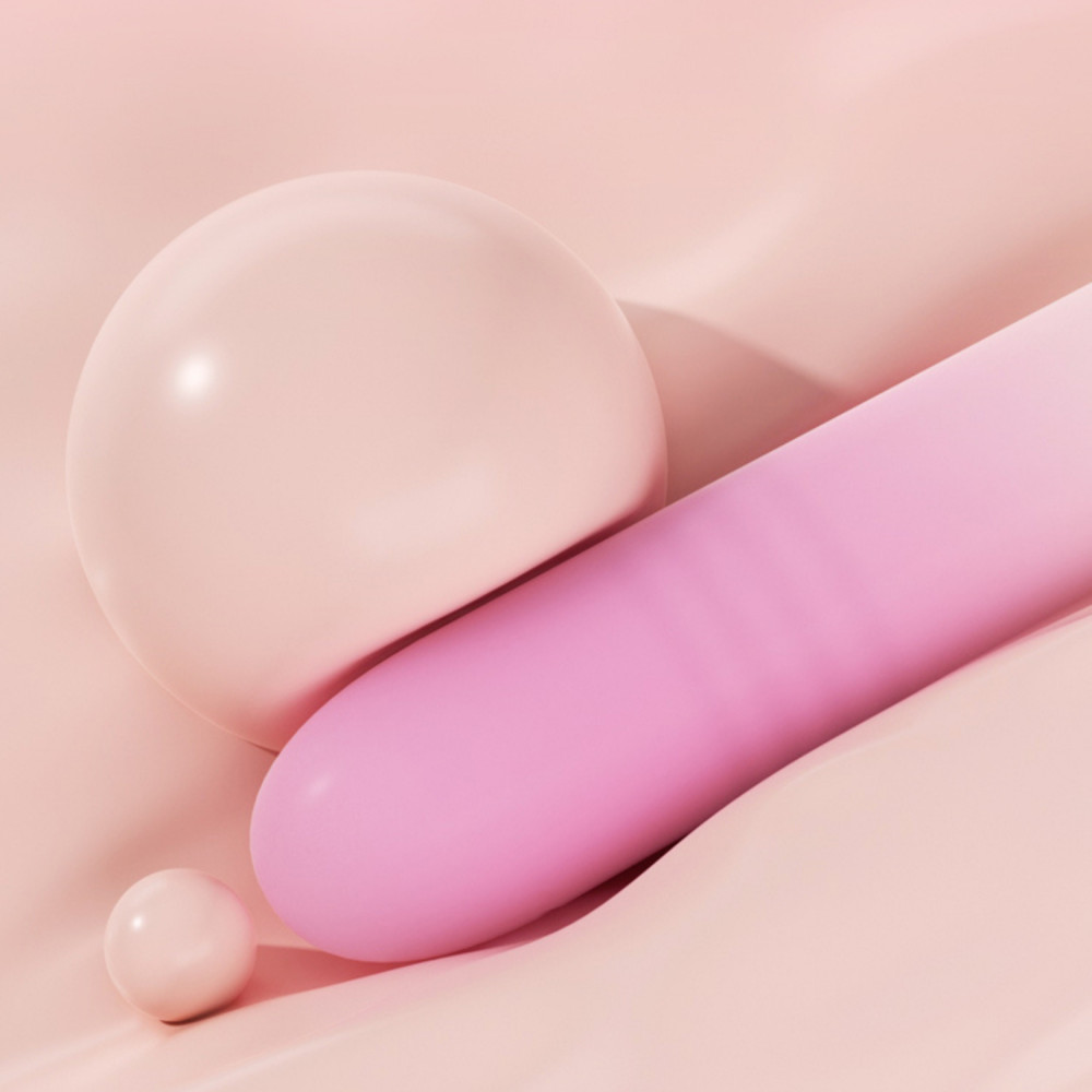  - Подвійний вібратор Zemalia Arousal з фрикційною функцією та вакуумним стимулятором + додаток, градієнтний рожевий 11