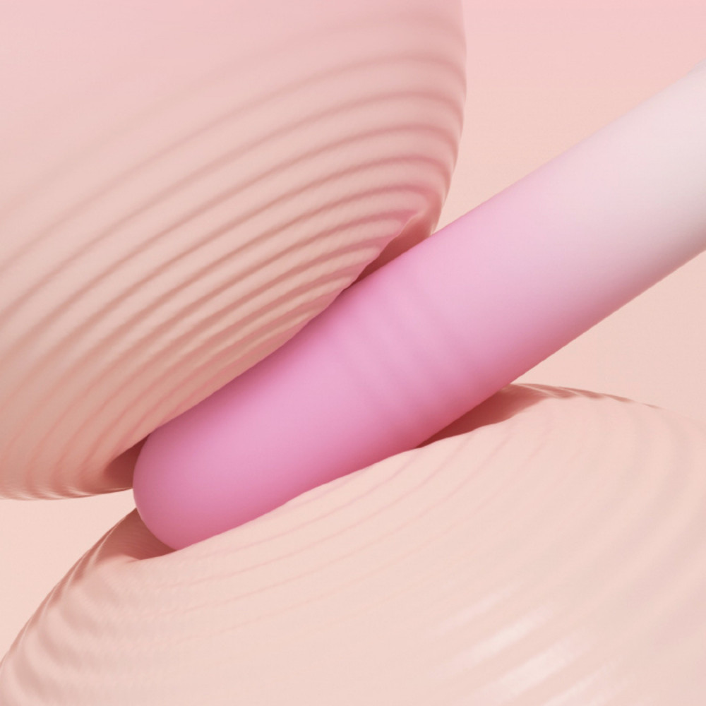  - Подвійний вібратор Zemalia Arousal з фрикційною функцією та вакуумним стимулятором + додаток, градієнтний рожевий 12