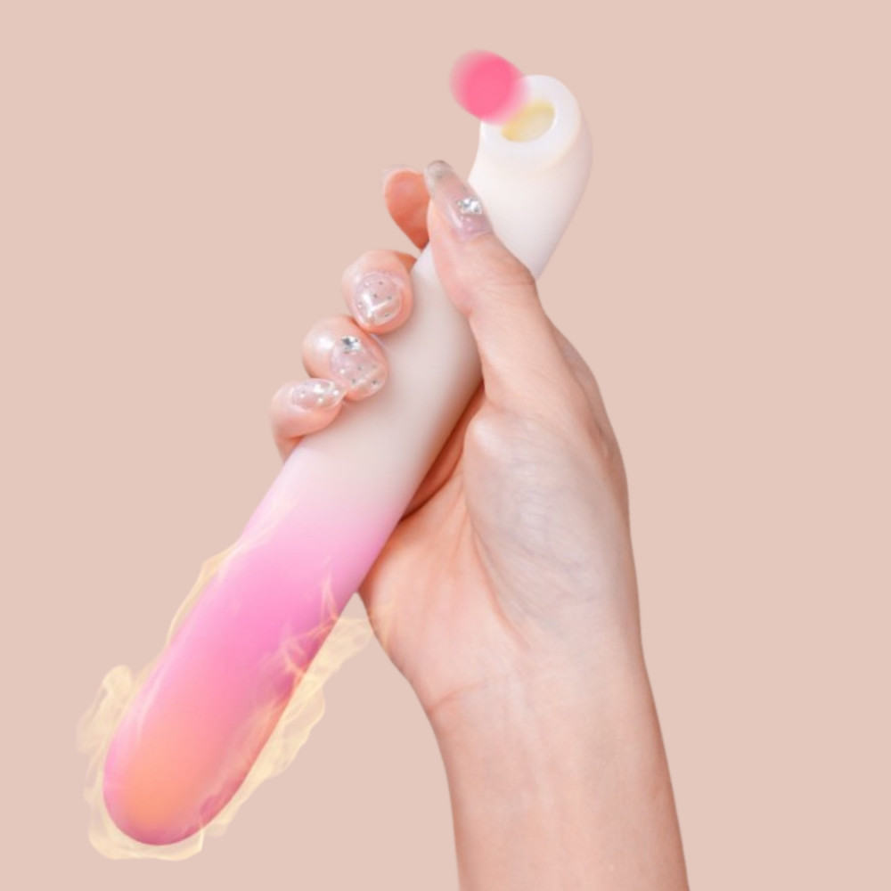  - Подвійний вібратор Zemalia Arousal з фрикційною функцією та вакуумним стимулятором + додаток, градієнтний рожевий 17