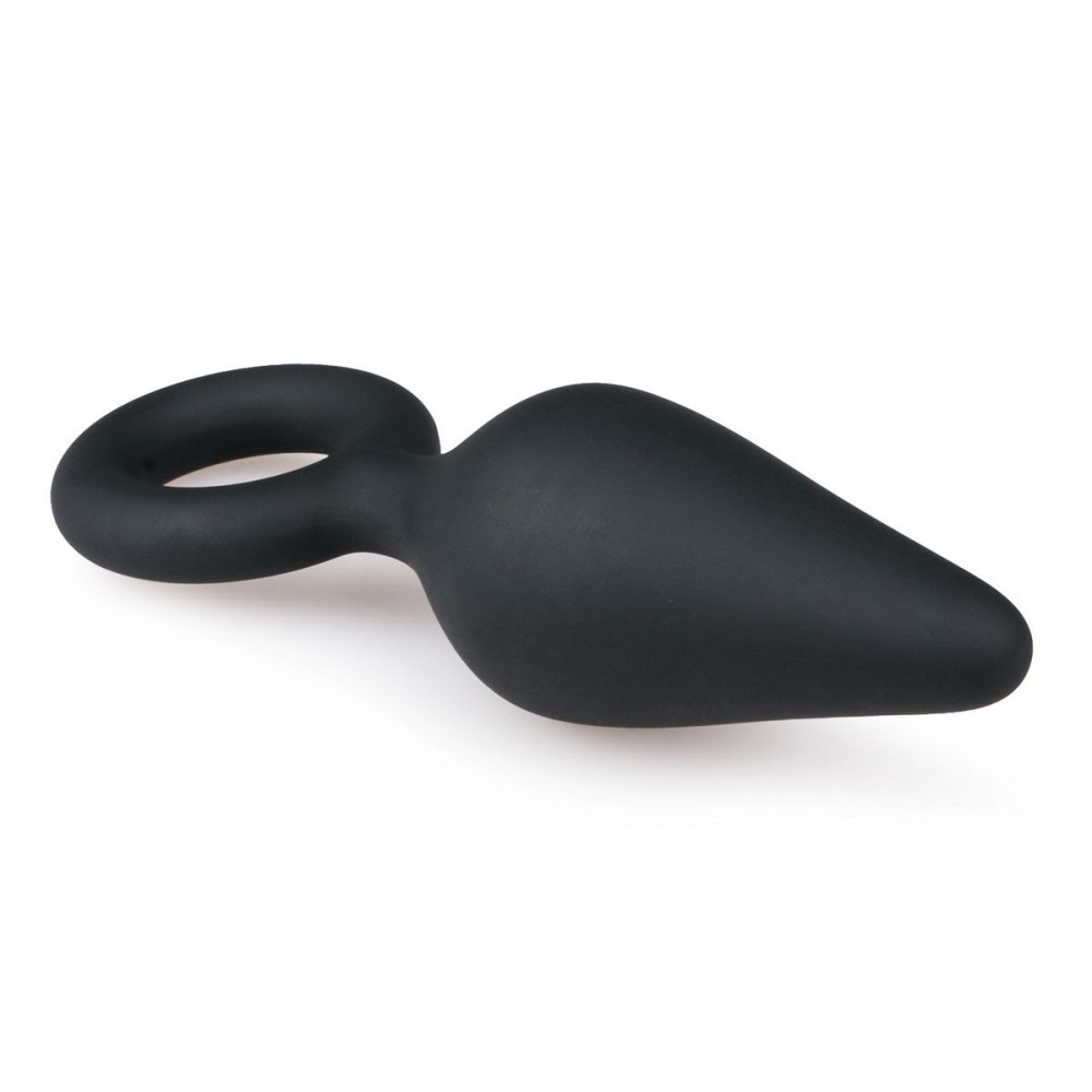 Секс игрушки - Анальная пробка со стоппером-кольцом Easytoys, силиконовая, чёрная, 8.5 х 2.5 см 3