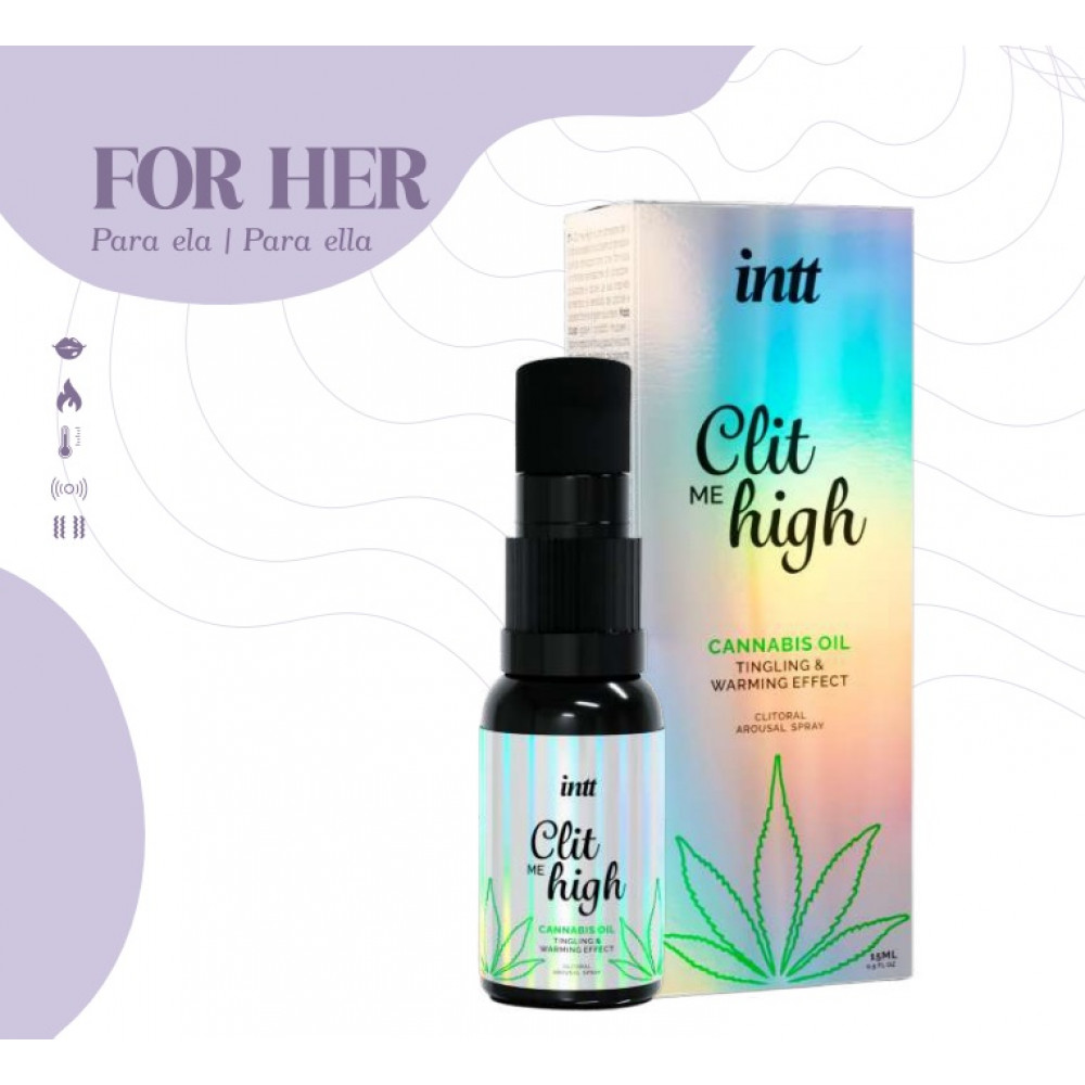 Средства для возбуждения - Клиторальные капли с сужающим и согревающим эффектом Intt Clit me High Cannabis, 15 мл 2
