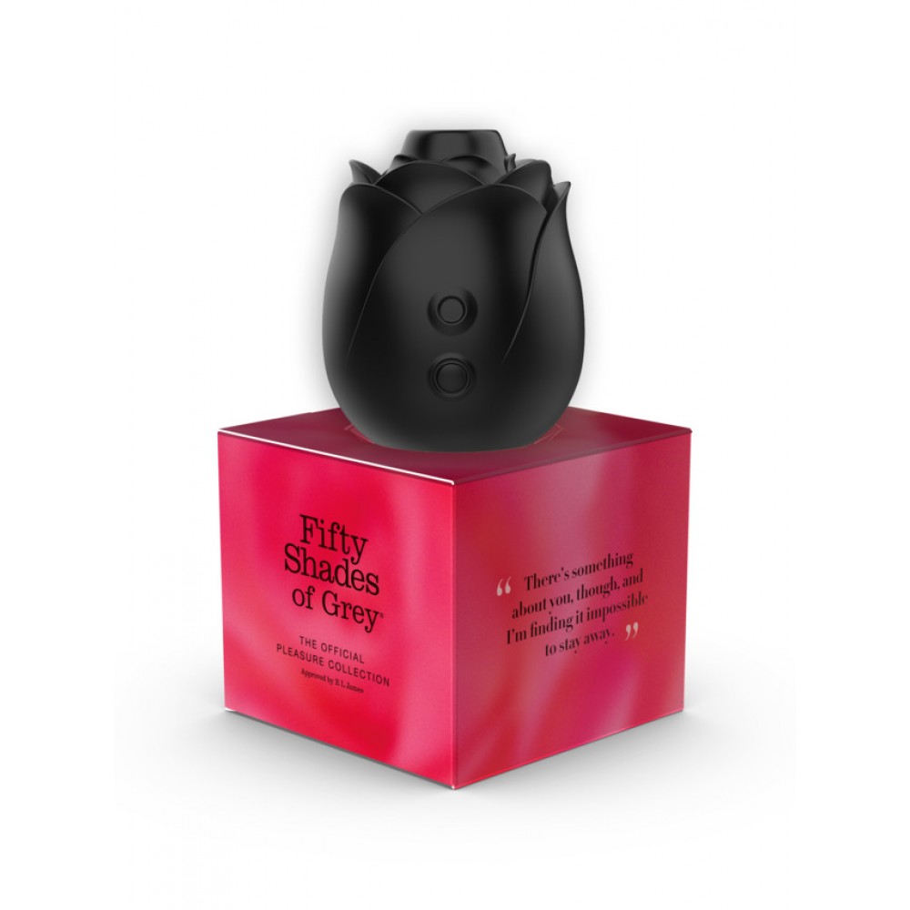 Секс игрушки - Клиторальный стимулятор в форме розы Fifty Shades of Grey Rose Clitoral Suction черного цвета