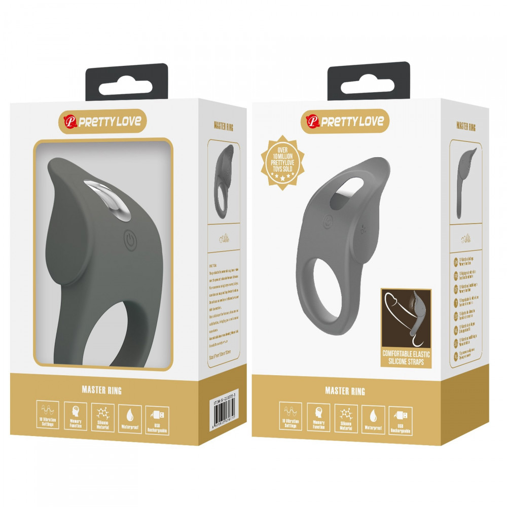 Різне - Кільце ерекційне серії Pretty Love - Master ring, 10 vibration functions, BI-210235-1 9