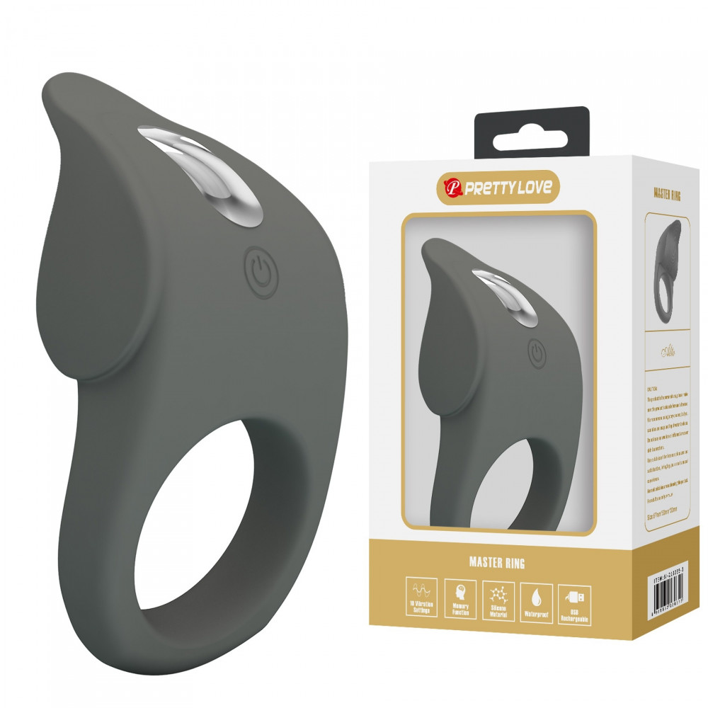 Різне - Кільце ерекційне серії Pretty Love - Master ring, 10 vibration functions, BI-210235-1