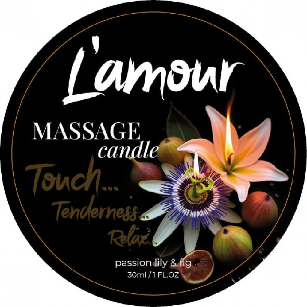 Різне - Масажна свічка L'amour Passion Lily & Fig з фруктово-квітковим ароматом, 30 мл