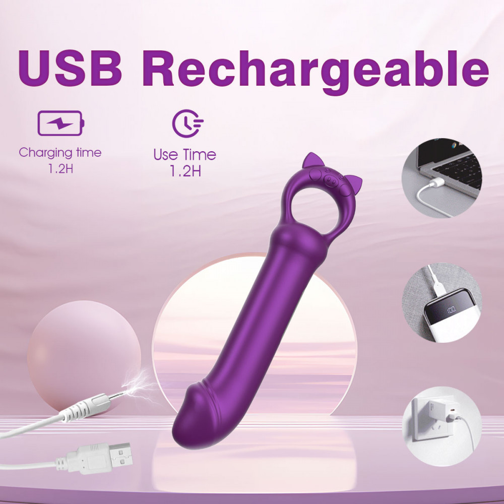 Стимулятор точки G - Мини-вибратор Every Night Toys Grace фиолетовый, 10 режимов вибрации 5