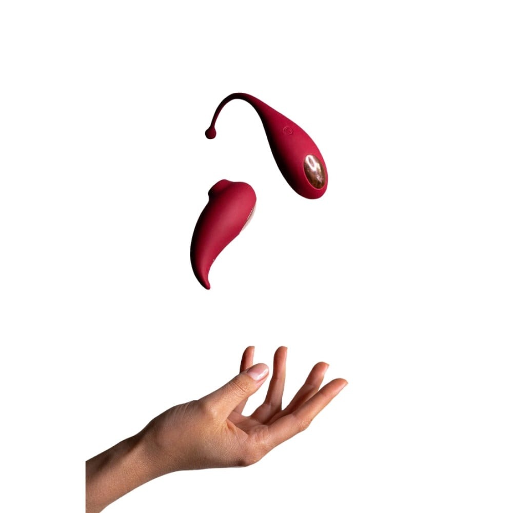 Разное - Набор смарт-вибраторов Adrien lastic Inspiration клиторальный вакуумный стимулятор+виброяйцо,красный 1