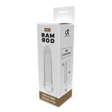 Насадка на пенис Dreamtoys Ramrod с кольцом для мошонки, прозрачная