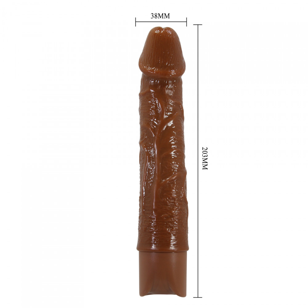  - Реалістичний вібратор, що перезаряджається Pretty Love - Leander Realistic Vibrating Dildo Brown, BW-500080-1 7