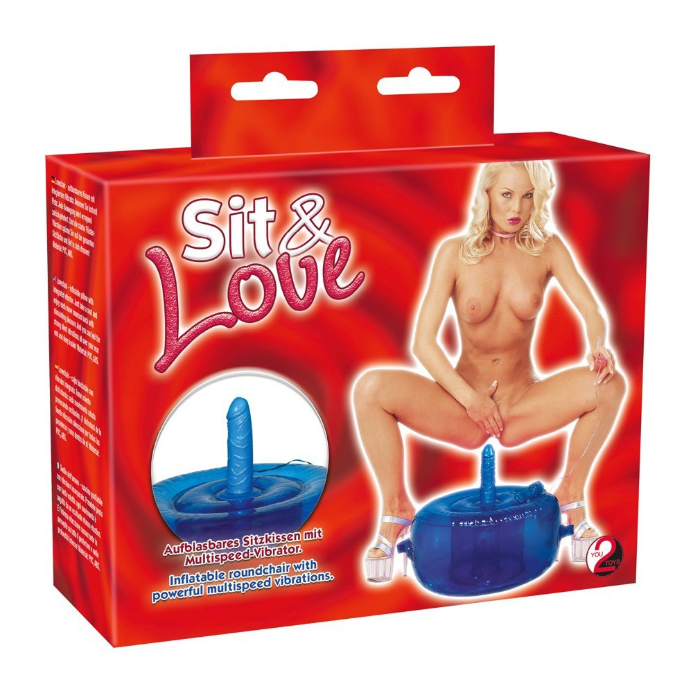Секс игрушки - Подушка для секса надувная You2Toys, со встроенным вибратором, синий 1