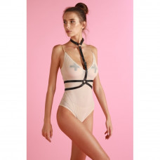 Портупея з нашийником One Size H2, екокожа, чорна