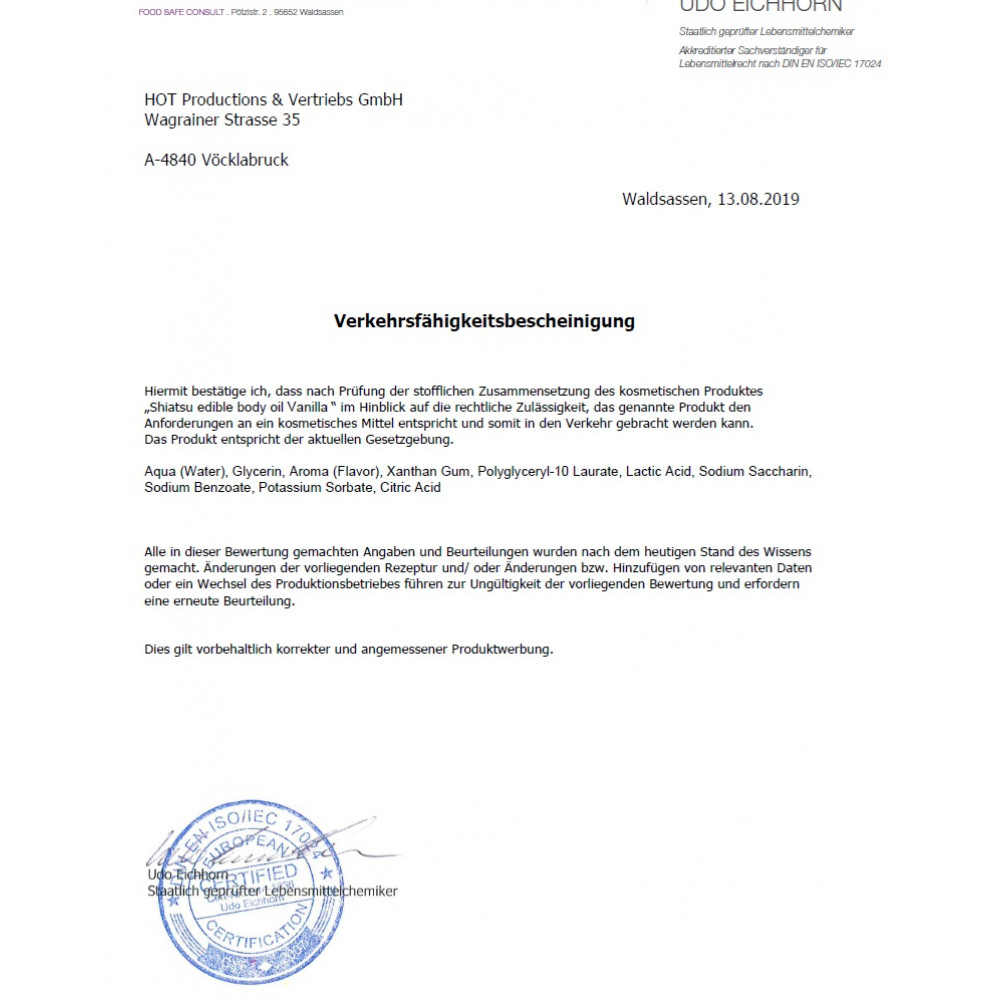 Разное - Съедобное масло для тела SHIATSU Ваниль, 75 мл 2