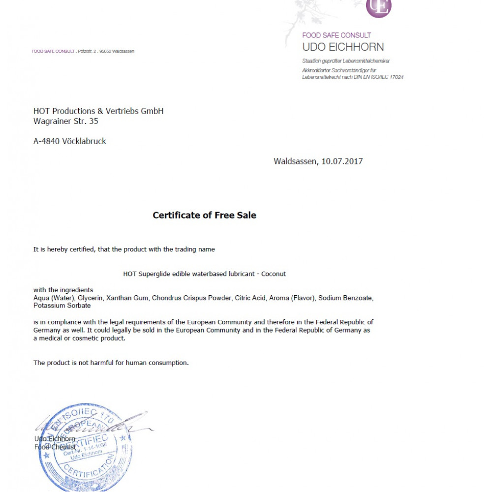 Разное - Съедобный лубрикант на водной основе HOT Superglide Ароматный кокос, 75 мл 2