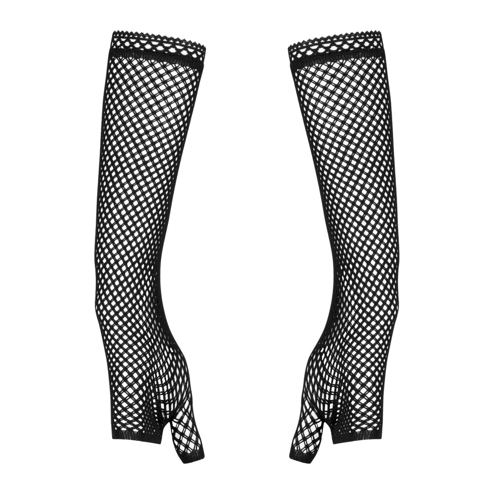 Разное - Сексуальные перчатки-митенки до локтя Obsessive Darkessia в сеточку, черные, O/S 1