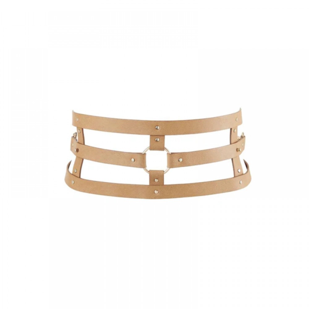Різне - Широкий пояс із наручниками MAZE Bijoux Indiscrets бежевий 2