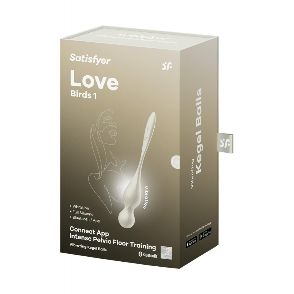 Разное - Смарт-шарики Кегеля Satisfyer Love Birds 1 с вибрацией, белые 5