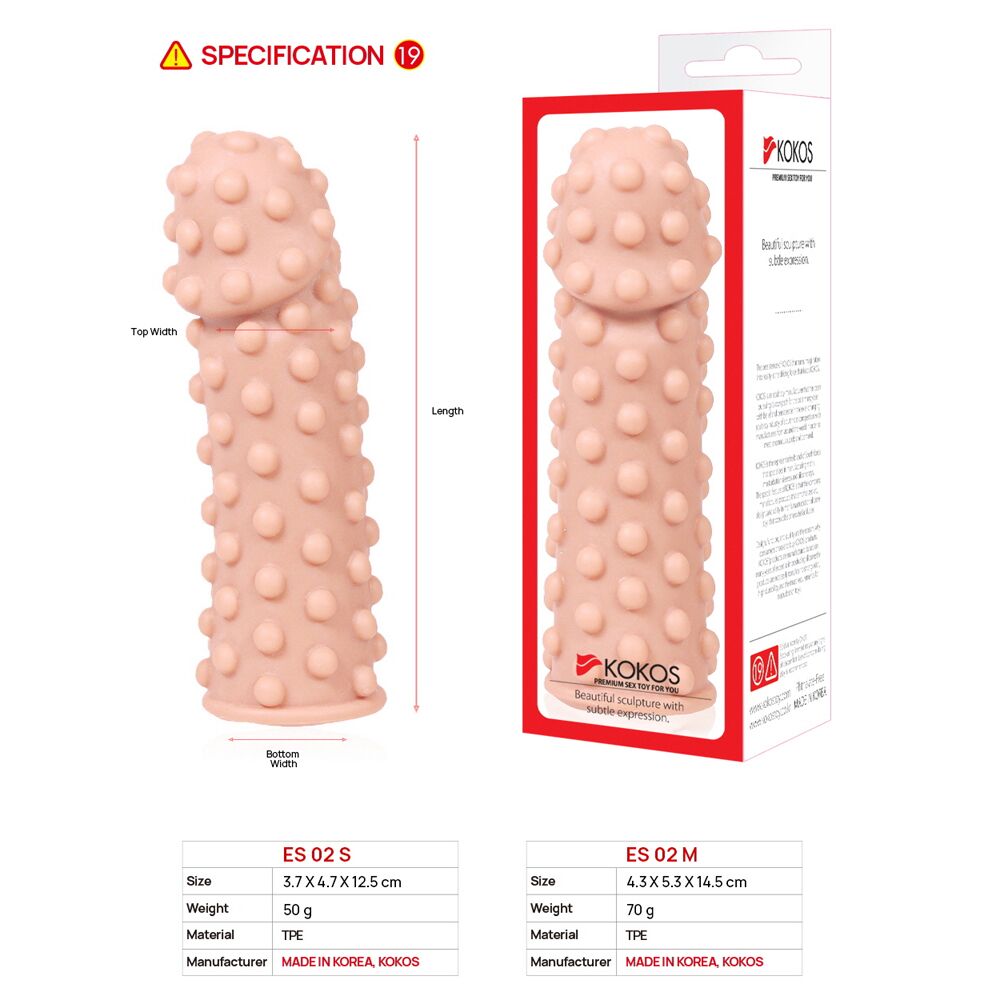 Эрекционные кольца без вибрации - Насадка на член Kokos Extreme Sleeve ES.02 размер M 4