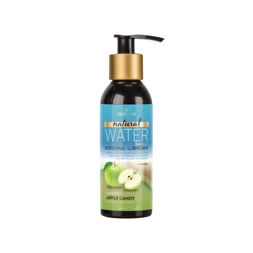 Оральные смазки - Смазка на водной основе Sensuva Natural Water-Based Apple Candy (125мл) без глицерина и парабенов