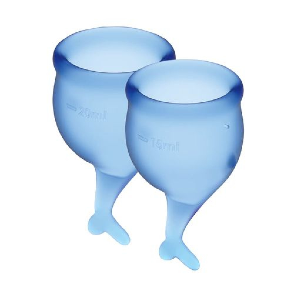 Менструальні чаші - Набір менструальних чаш Satisfyer Feel Secure (dark blue), 15мл і 20мл, мішечок для зберігання
