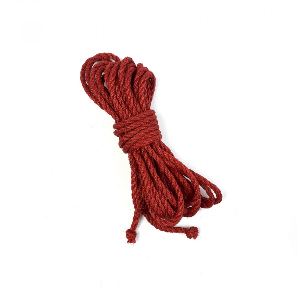 БДСМ наручники - Джутовая веревка BDSM 8 метров, 6 мм, цвет красный