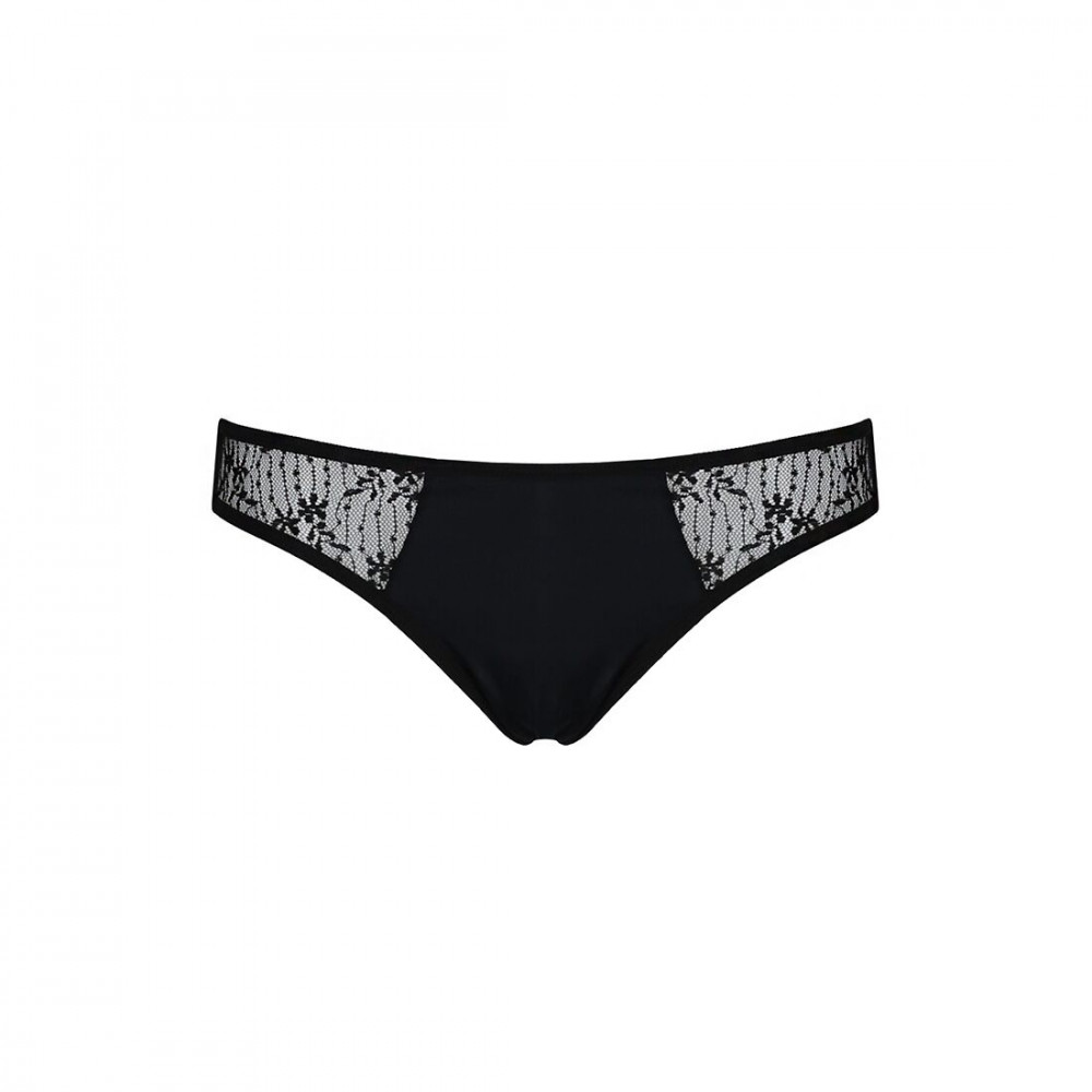 Сексуальные трусики - Трусики-слипы с кружевной сеточкой Dina Thong black L/XL - Passion 2