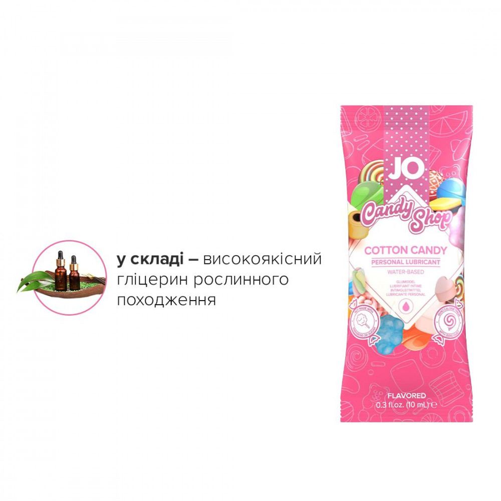 Пробники - Набор лубрикантов Foil Display Box – JO H2O Lubricant – Cotton Candy – 12 x 10ml 1