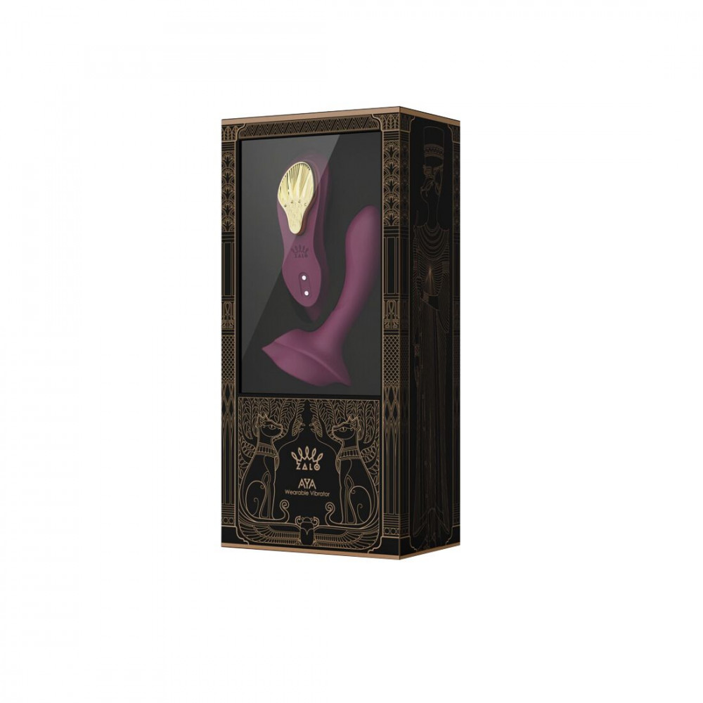 Вибропули и мини-вибраторы - Смарт-вибратор в трусики Zalo - AYA Velvet Purple, насадка и пульт ДУ 8