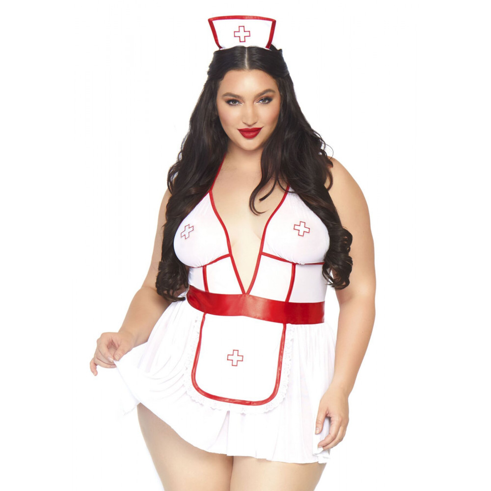 Эротические костюмы - Костюм медсестры Leg Avenue Nightshift Nurse XL/XXL, платье, трусики, шапочка