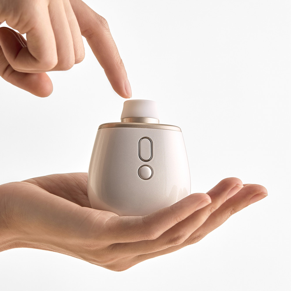 Різне - Стимулятор у вигляді парфумів BeYourLover Aromia з вакуумом та мікрострумами, кремовий 6