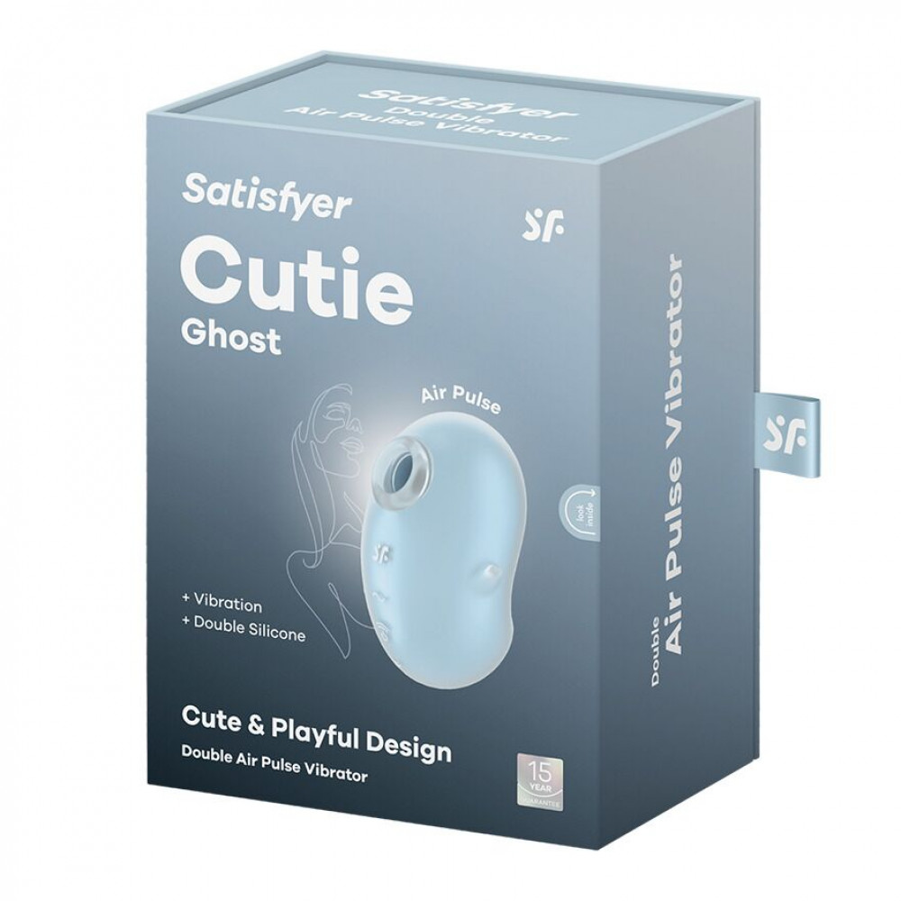 Вибраторы вакуумные - Вакуумный клиторальный стимулятор с вибрацией Satisfyer Cutie Ghost Blue 4