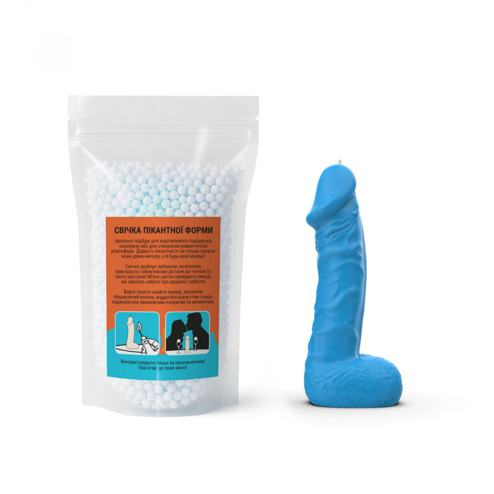 Секс приколы - Свеча в виде члена Чистий Кайф MEDIUM Blue 3