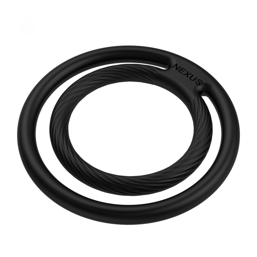 Эрекционные кольца без вибрации - Эрекционное кольцо Nexus Enduro Double, для пениса и яичек, универсальный размер 3