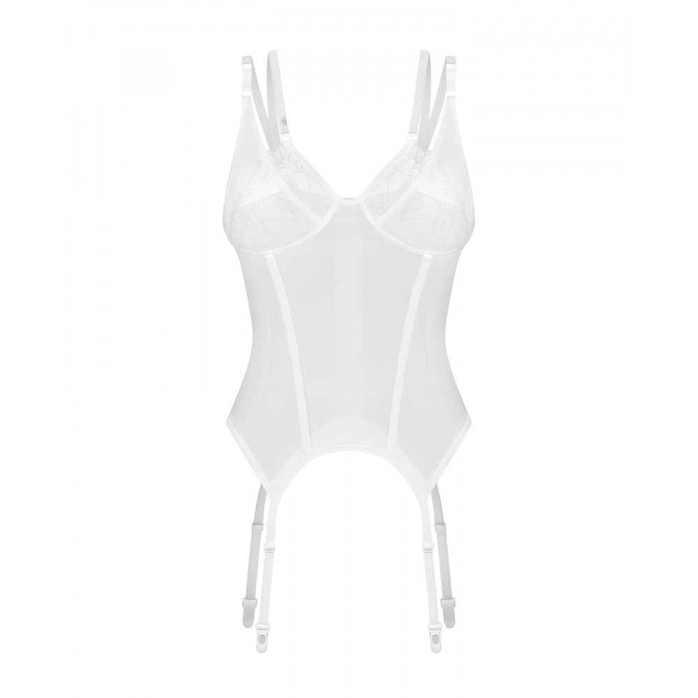 Женское эротическое белье - Корсет Obsessive Arrowel White corset L/XL 1