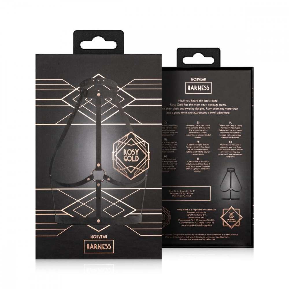 Різне - Портупея Rosy Gold - Body Harness - Black 6