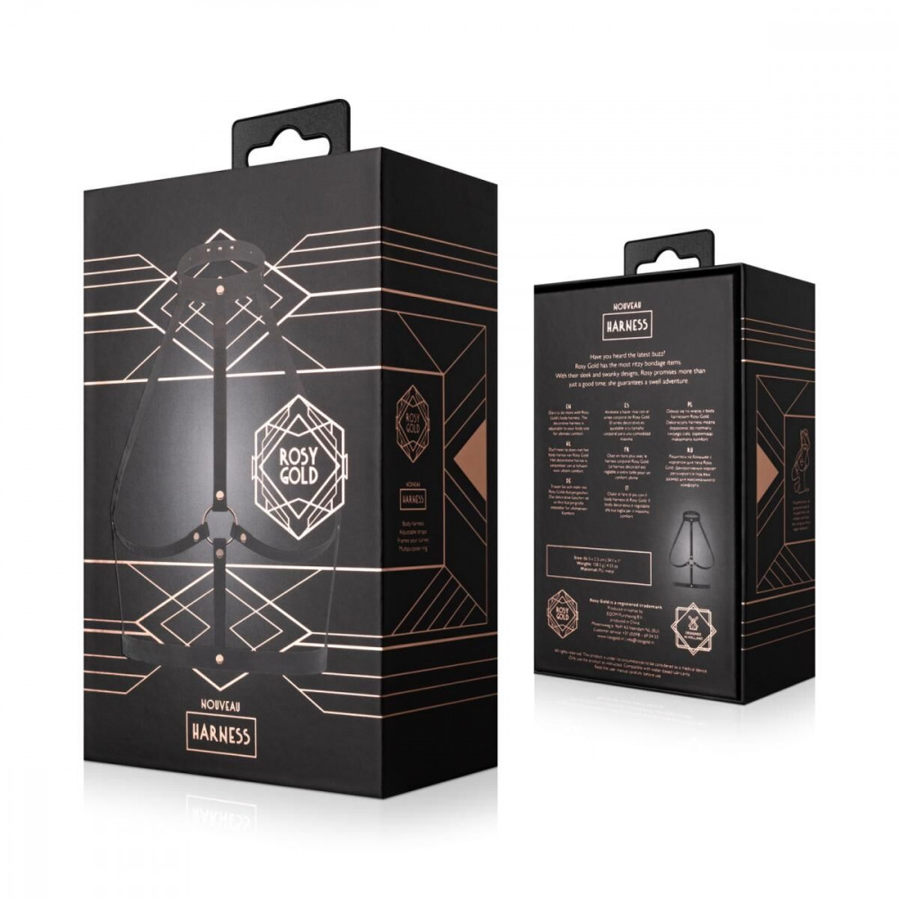 Різне - Портупея Rosy Gold - Body Harness - Black 5