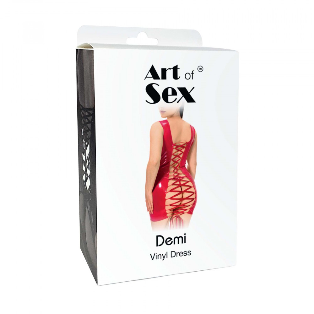  - Лаковане сукня на шнурівці Art of Sex - Demi, колір чорний з ефектом голограми, L-2XL 2