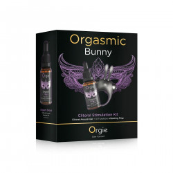 Набор Orgie Orgasmic Bunny: возбуждающие капли и эрекционное виброкольцо